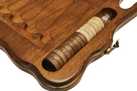 Нарды резные "Корона" с ручкой, Haleyan