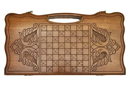 Нарды резные "Корона" с ручкой, Haleyan