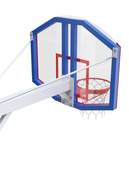 Баскетбольная стойка со стритбольным щитом 960х800 мм из оргстекла (усиленное кольцо)