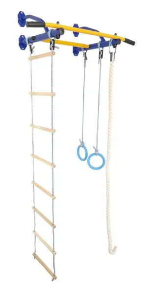 Шведская стенка Юный Атлет Эконом (синий/желтый)