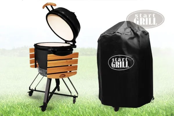 Керамический гриль-барбекю 22 дюйма (черный) (56 см)