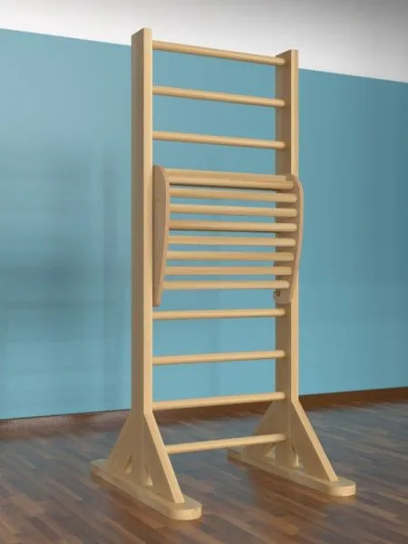 Шведская стенка деревянная напольная с тренажером