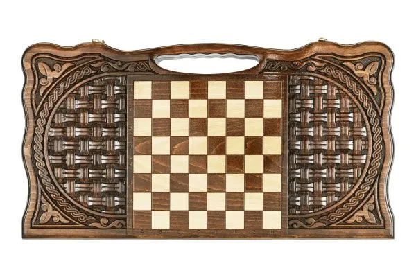 Нарды резные "Армянский узор 11" с ручкой 60, Haleyan