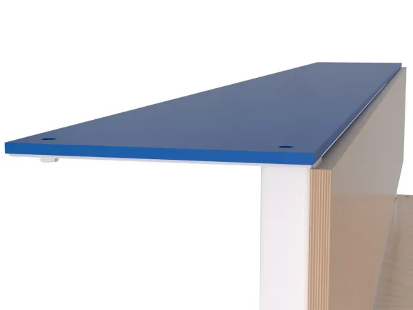 Скамейка для раздевалки со спинкой односторонняя (настил ЛДСП) с полкой для обуви и для головных уборов