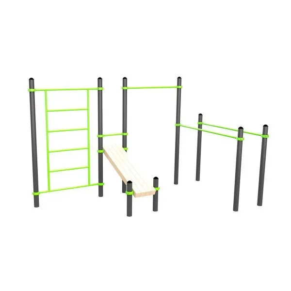 W201 Воркаут (брусья, турник, шведская стенка и наклонная скамья для пресса) ZAVODSPORTA