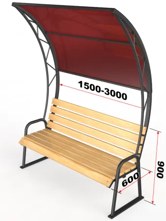 Скамья для улицы с навесом