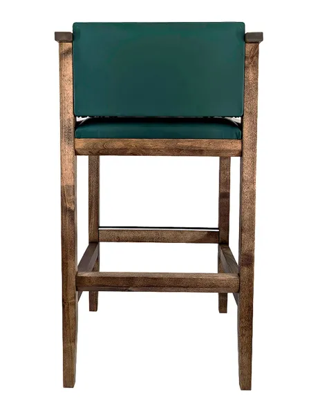 Кресло бильярдное (мягкое сиденье и мягкая спинка, цвет изумрудно-зеленый и береза коньяк)