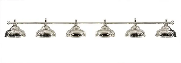 Лампа на шесть плафонов «Ravena» (серебристая штанга, серебристый плафон D38см)