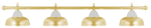 Лампа на четыре плафона «Crown» (золотистая штанга, золотистый плафон D38см)