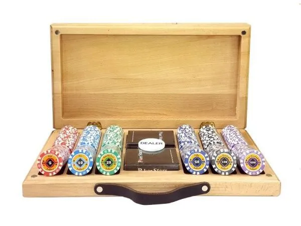 Набор для покера Crown на 300 фишек в кейсе из бука, Partida