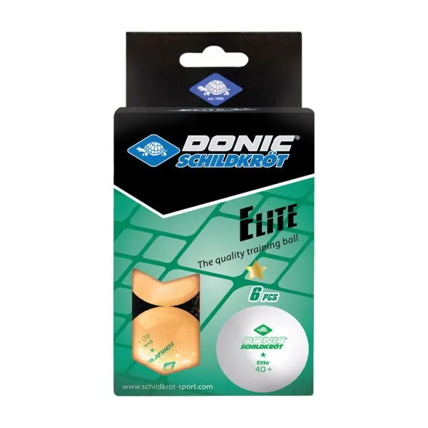 Мячики для н/тенниса DONIC ELITE 1* 40+, 6 штук, оранжевый
