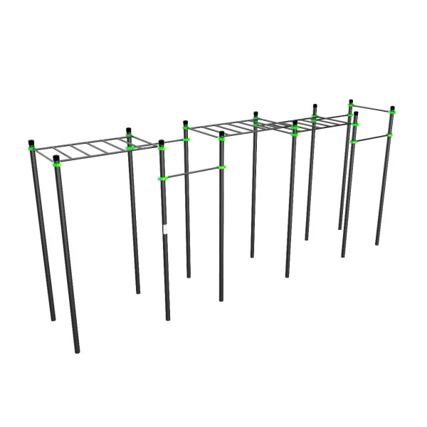 W262 Воркаут (рукоход трехуровневый, 5 турников) ZAVODSPORTA