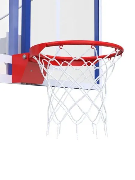 Баскетбольная стойка стационарная с проф. щитом 1800х1050 мм из оргстекла 15мм и массовым кольцом