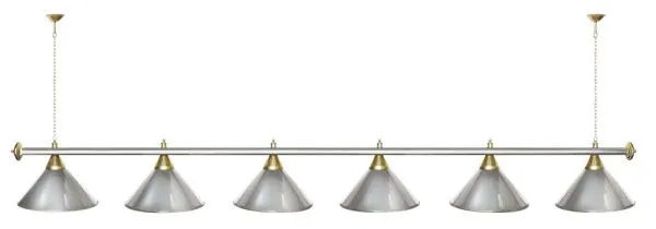 Лампа "STARTBILLIARDS" 6 пл.(плафоны хром, штанга хром)