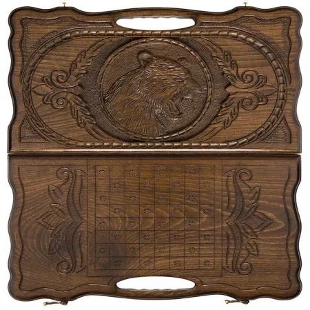 Нарды резные "Тигр" с ручкой 50, Haleyan