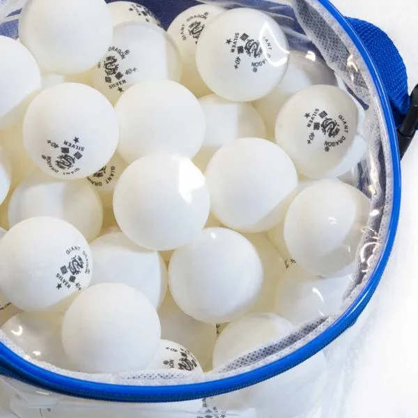 Мячи  Dragon Training Silver 1* New (100 шт, бел.) в прозрачной сумке