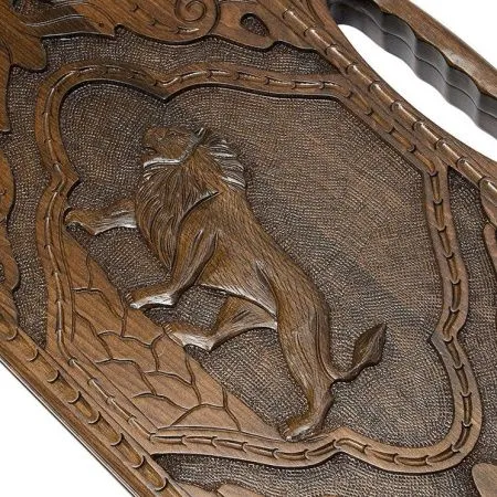 Нарды резные "Лев 3" с ручкой 60, Haleyan