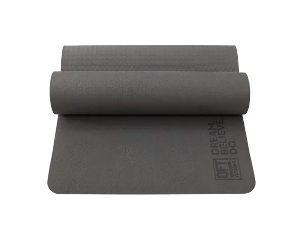 Коврик для йоги и фитнеса 185 х 80 см толщина 8 мм TPE серый