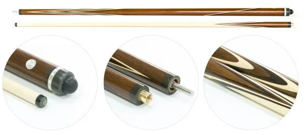 Кий / пирамида 2-pc "Классика" (термограб, светло-коричневый, белый) 13 запилов