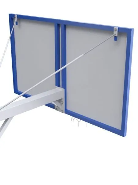 Баскетбольная стационарная стойка с щитом 1800х1050 мм из металлического листа 1,5 мм (вынос 1,2 м)