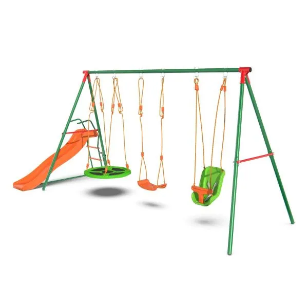 Детский комплекс DFC MULTIPLAY качели: верёвочные, для малышей, гнездо; горка