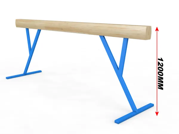 Бревно гимнастическое высокое из деревянного бруса постоянной высоты