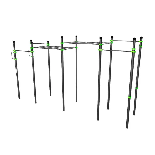 W224 Воркаут (поручни, 2 турника, рукоход клас. 2 ур., 2 перекладины, перекладины верт.) ZAVODSPORTA