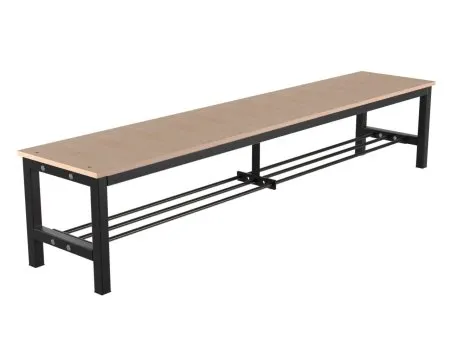 Скамейка для раздевалки без спинки (настил ЛДСП) с полкой для обуви