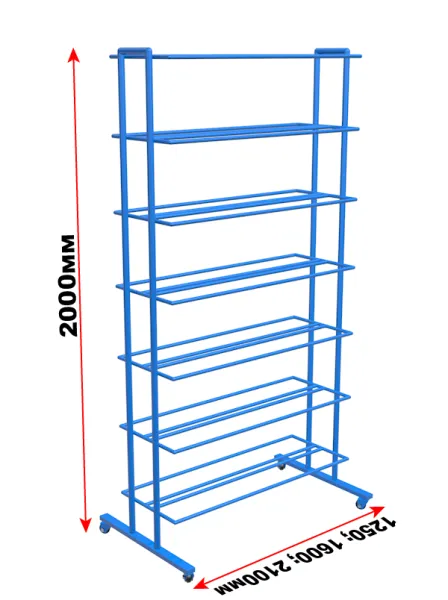 Стеллаж для мячей двухсторонний 1250 мм (на 56 шт.)