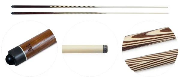 Цельный бильярдный кий для русской пирамиды Weekend "Классика" (термоясень, граб) 20 запилов