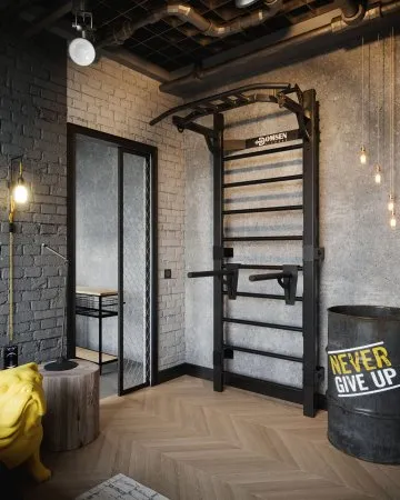 Профессиональная шведская стенка с брусьями и турником Domsen Fitness Ds46 BLACK