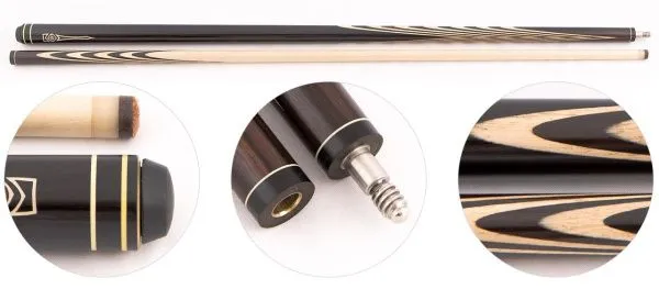 Кий для русского бильярда 2-pc наборный «Мастер 6-4» (эбен, макасар, граб)