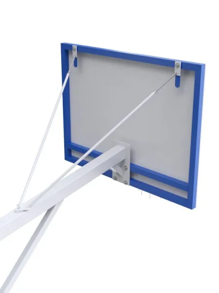 Баскетбольная стойка двухопорная с щитом 1200х900 мм из фанеры на метал. каркасе и усиленным кольцом