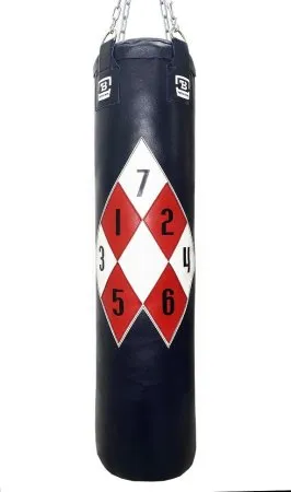 Мешок боксерский набивной С разметкой TOTALBOX кожа / Синий