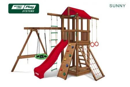 Детский городок Sunny премиум красный кедр