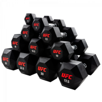 Комплект обрезиненных октагональных гантелей 5 пар от 10 до 20кг UFC Octagon Dumbbell