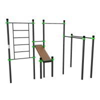 W201 Воркаут (брусья, турник, шведская стенка и наклонная скамья для пресса) ZAVODSPORTA