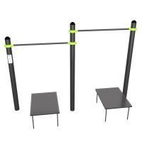 W333 GTO Перекладины разноуровневые для подтягивания из виса лежа на низкой перекладине ZAVODSPORTA