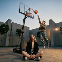 Баскетбольная стойка UNIX Line B-Stand-TG PRO 54"x32" (140 х 82 см) R45 H230-305 см