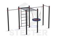 Уличный комплекс из качели Гнездо, шведской стенки, рукохода и двух турников