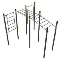 W328 Воркаут (рукоход в подъем и клас., швед стенка, перекладина, перекладины верт.) ZAVODSPORTA