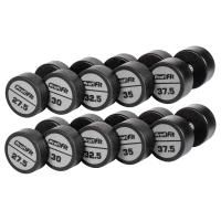 Гантельный ряд полиуретановый (шаг 2,5 кг, 5 пар) PROFI-FIT 27,5-37,5 кг