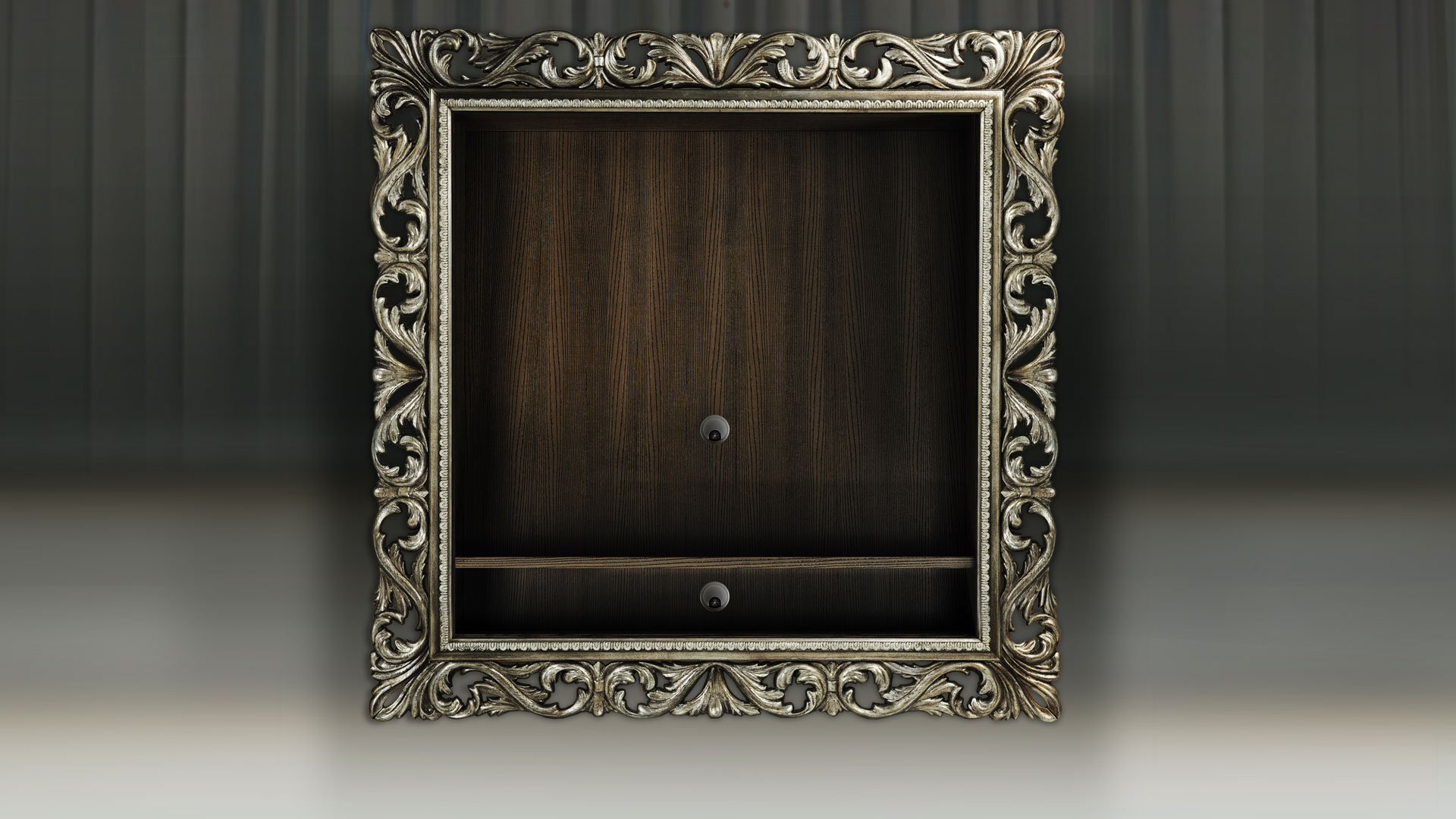 телевизор в багетной раме в интерьере