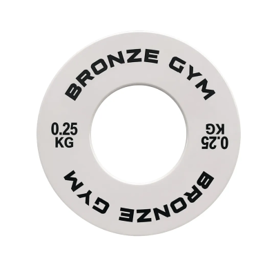 Диск калиброванный BRONZE GYM для пауэрлифтинга белый 0,25 кг
