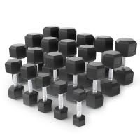 Ряд гантелей гексагональных UNIX Fit обрезиненные от 2,5 до 50 кг