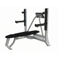 Скамья для жима лежа со страховочными упорами и упором для партнера