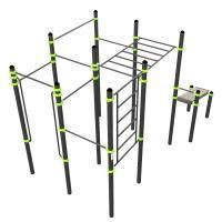 W326 Воркаут (поручни, 7 перекладин, рукоход клас., шведская стенка, наклонная скамья) ZAVODSPORTA