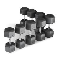 Ряд гантелей гексагональных UNIX Fit обрезиненных от 12,5 до 30 кг