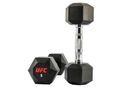 Комплект обрезиненных октагональных гантелей 10 пар от 2,5 до 25кг UFC