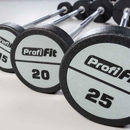 Набор прямых полиуретановых штанг (шаг 5 кг, 5 шт) PROFI-FIT 10-30 кг
